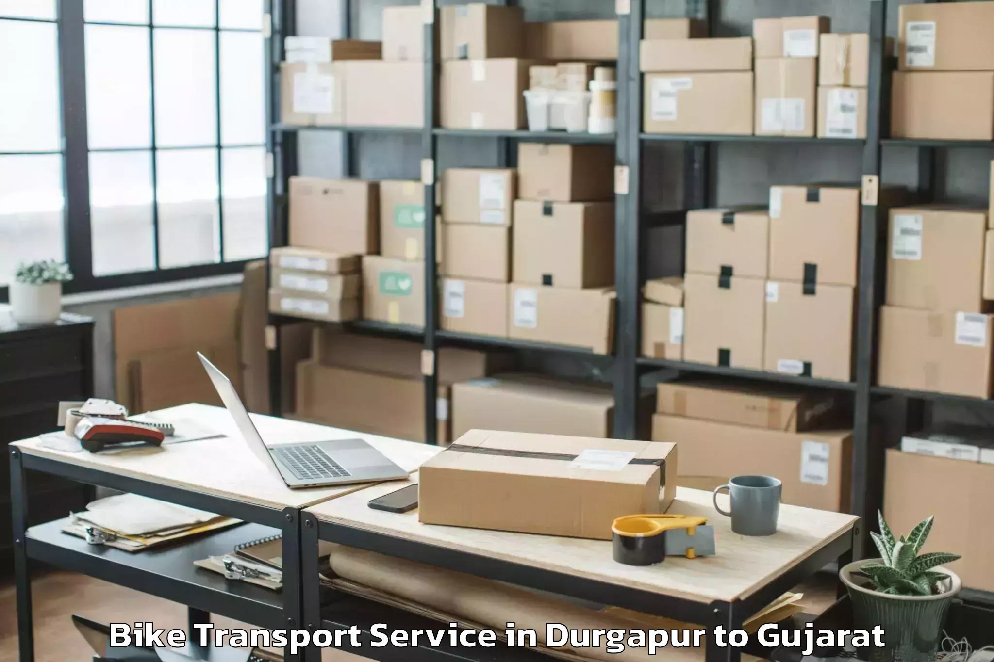 Reliable Durgapur to Bhilad Bike Transport